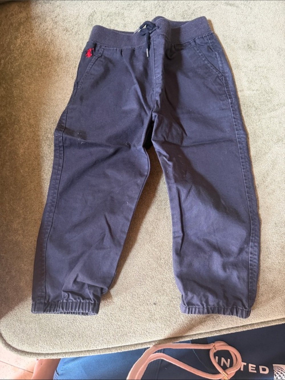 Polo by Ralph Lauren Navy Jogger Pants with Red Logo